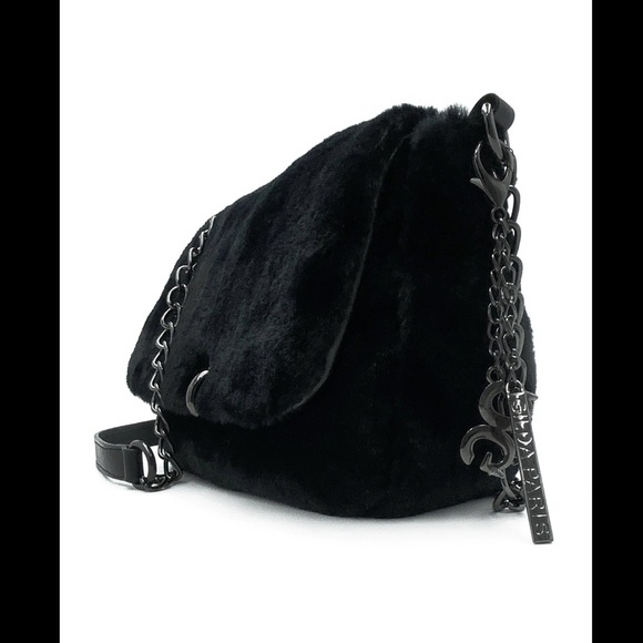 Gilda Paris Fur Crossbody Black 9”L x 3”W x 6 1/2”H - Picture 3 of 5
